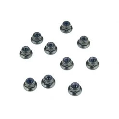 TEKNO RC LLC M3 Locknuts Flanged, Black (10) for Parts