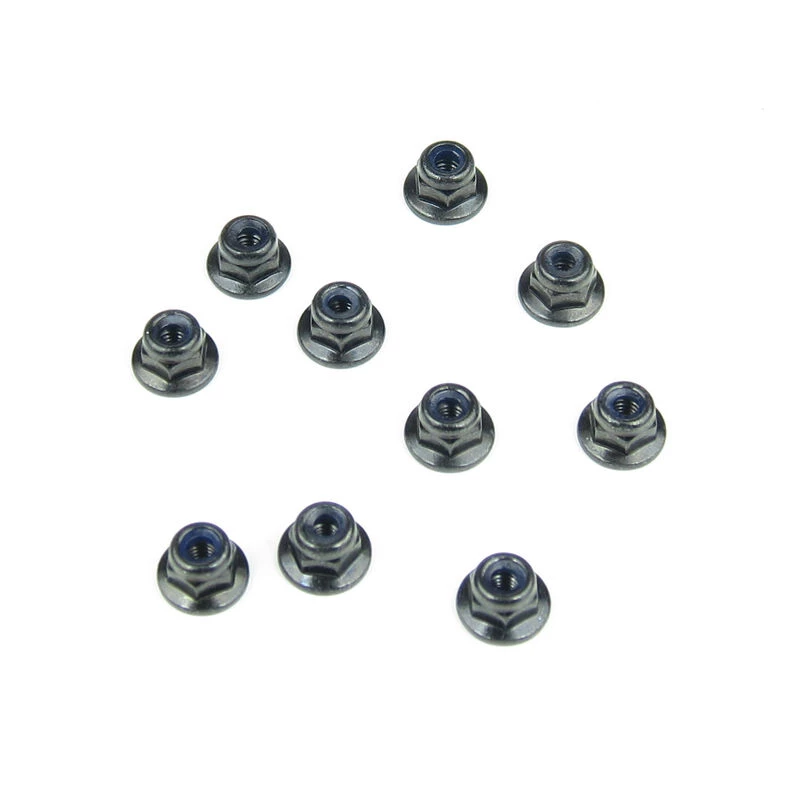 TEKNO RC LLC M3 Locknuts Flanged, Black (10) for Parts 3 TEKNO RC LLC M3 Locknuts Flanged, Black (10) for Parts