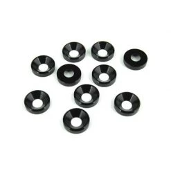 TEKNO RC LLC M4 Countersunk Washers, Black Anodized (10pcs) for Parts