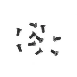 TEKNO RC LLC M2.5x6mm Flat Head Screws, Black (10) for Parts