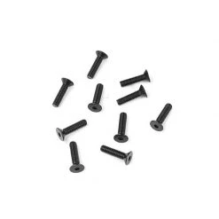 TEKNO RC LLC M2.5x10mm Flat Head Screws, Black (10) for Parts