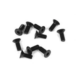 TEKNO RC LLC M3x8mm Flat Head Screws, Black (10) for Parts