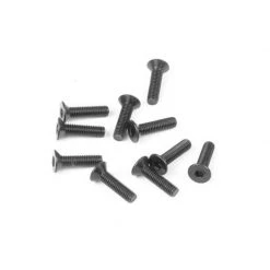 TEKNO RC LLC M3x12mm Flat Head Screws, Black (10) for Parts