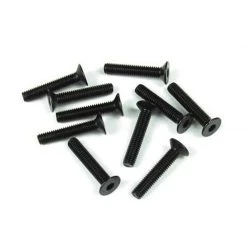 TEKNO RC LLC M3x16mm Flat Head Screws, Black (10) for Parts