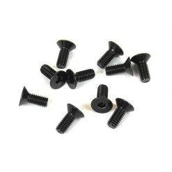 TEKNO RC LLC M4x10mm Flat Head Screws, Black (10) for Parts