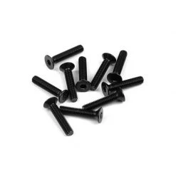 TEKNO RC LLC M4x20mm Flat Head Screws, Black (10) for Parts
