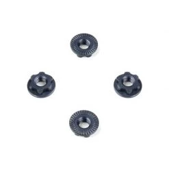 TEKNO RC LLC Wheel Nuts 7mm M4 Serrated Gun Metal Anodized (4) for Parts