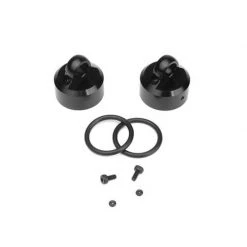 TEKNO RC LLC Shock Caps 7075, Emulsion, Vented, Standard, Black Anodized (2) for Parts